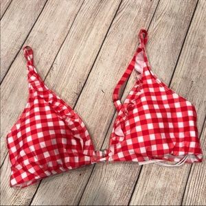{LC Lauren Conrad} Gingham Bikini Top NWT